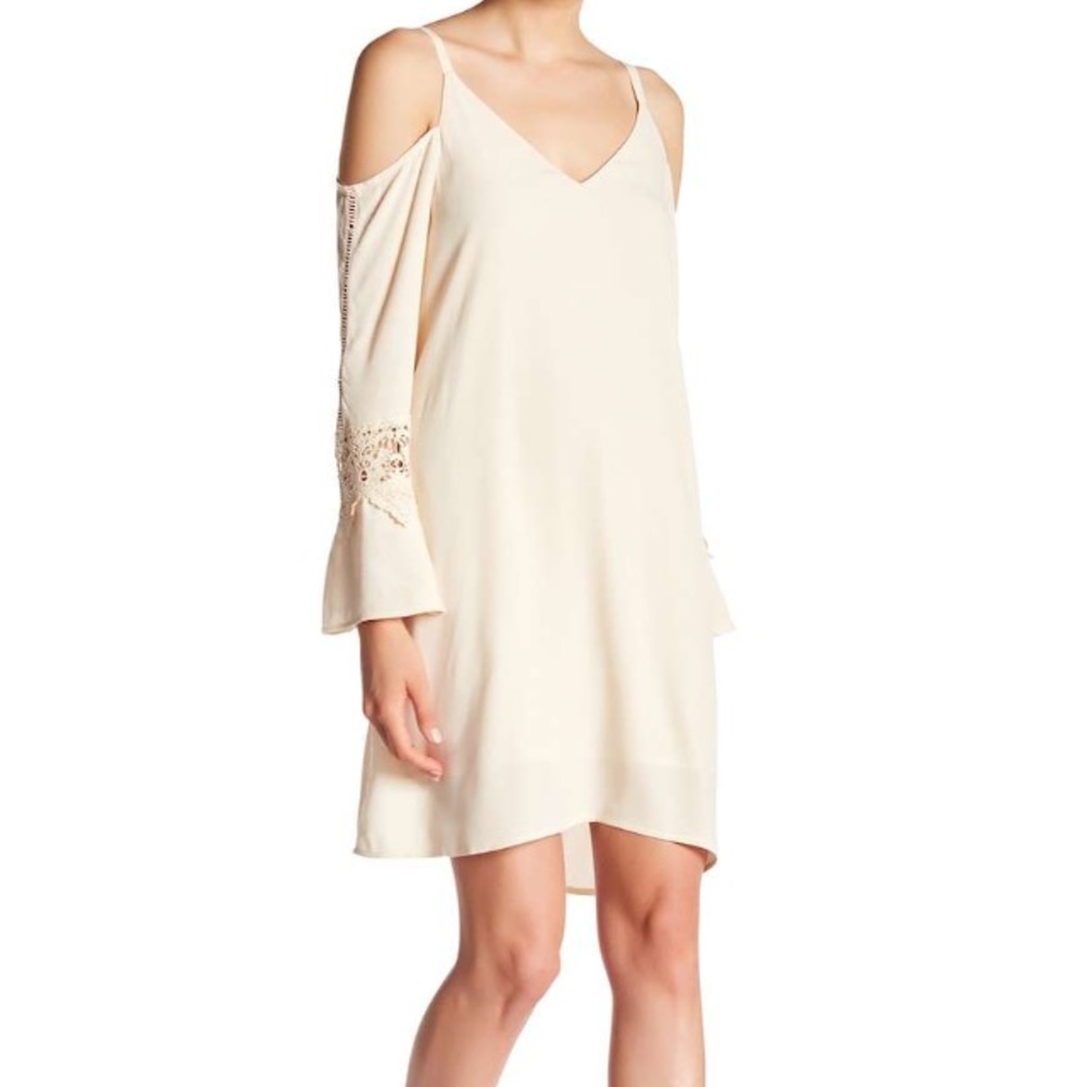 ASTR The Label Crochet Inset Cold Shoulder Dress